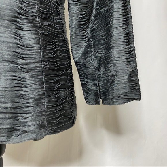 Eileen Fisher Charcoal Gray Silk Metallic Blazer - Picture 6 of 9